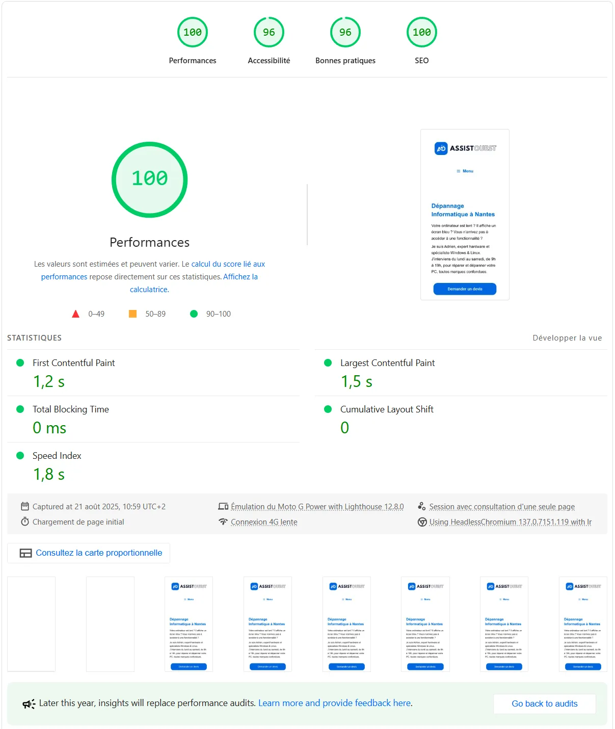 mesurer la vitesse de votre site avec PageSpeed Insights de Google